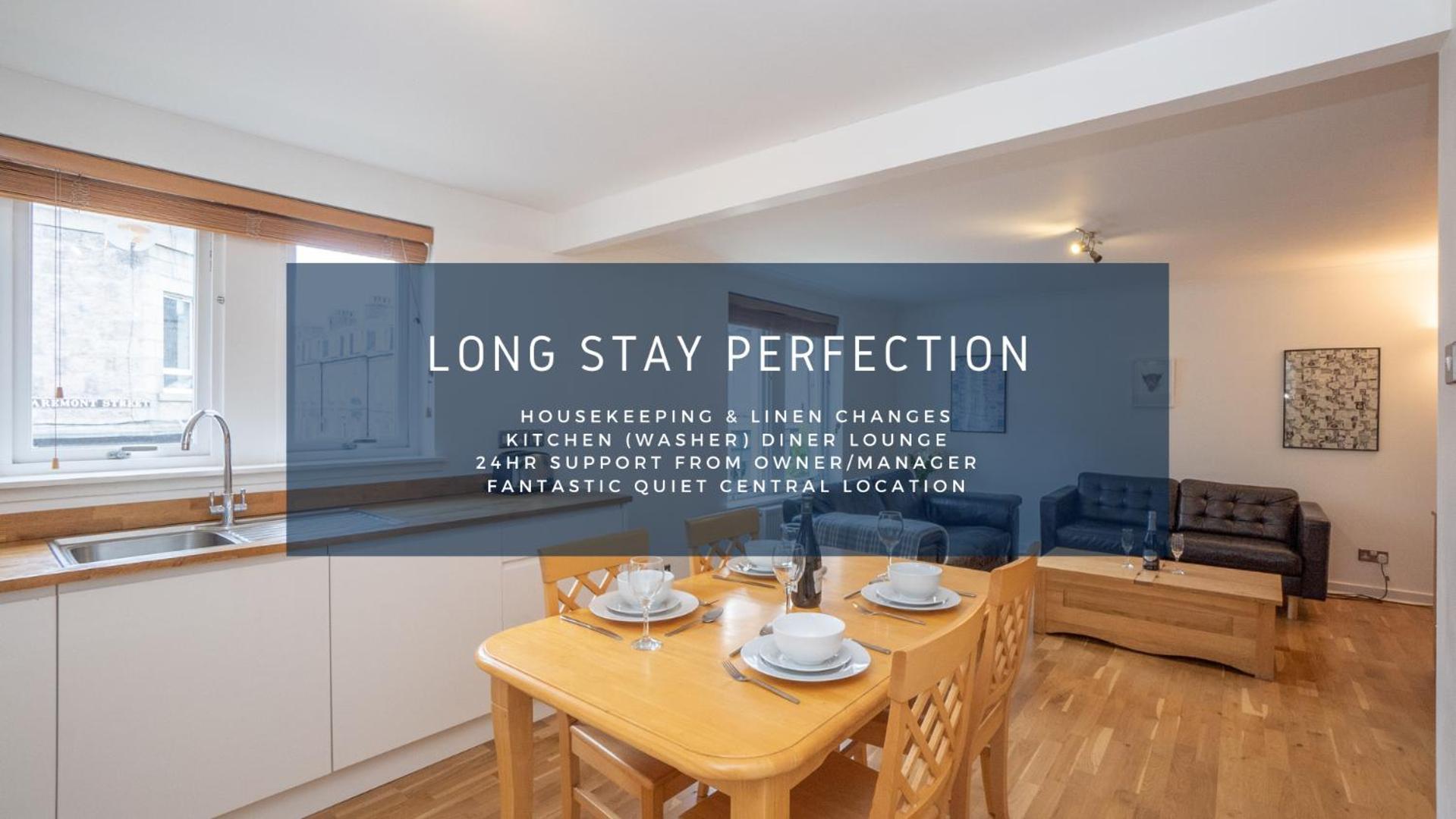 Dwellcome Home Ltd 2 King Beds West End Apt, Half Mile To Union Street Yet Quiet, Free Allocated Parking Space At Rear Entrance & Fast Wifi, Ideal For Long Term Contractor, Corporate, Etc Stays, Regular Housekeeping Option - See Our Site For Assuranc Aberdeen Bagian luar foto